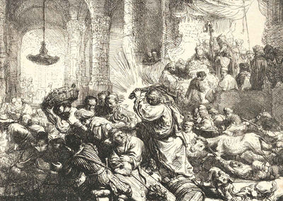 Christ Driving the Moneychangers from the Temple 1635 Rembrandt Print (6 Sizes)