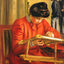 Christine Lerolle Embroidering 1897 by Pierre-Auguste Renoir Art Print (6 Sizes)