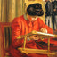 Christine Lerolle Embroidering painting print by Pierre-Auguste Renoir (1897)