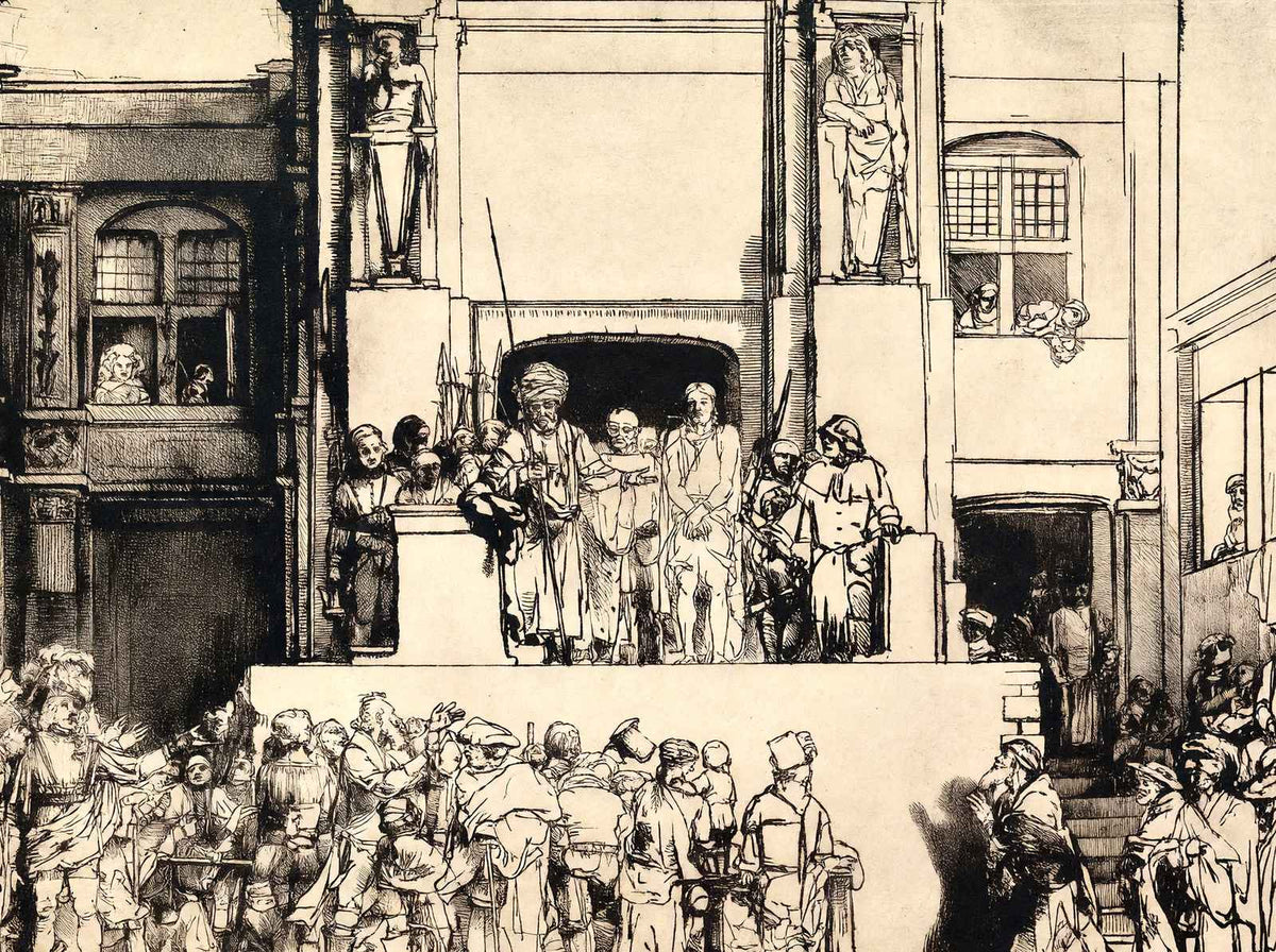 Christ Presented to the People 1655 Drawing by Rembrandt Art Print (6 Sizes)