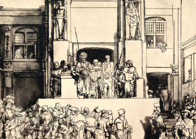 Christ Presented to the People 1655 Drawing by Rembrandt Art Print (6 Sizes)