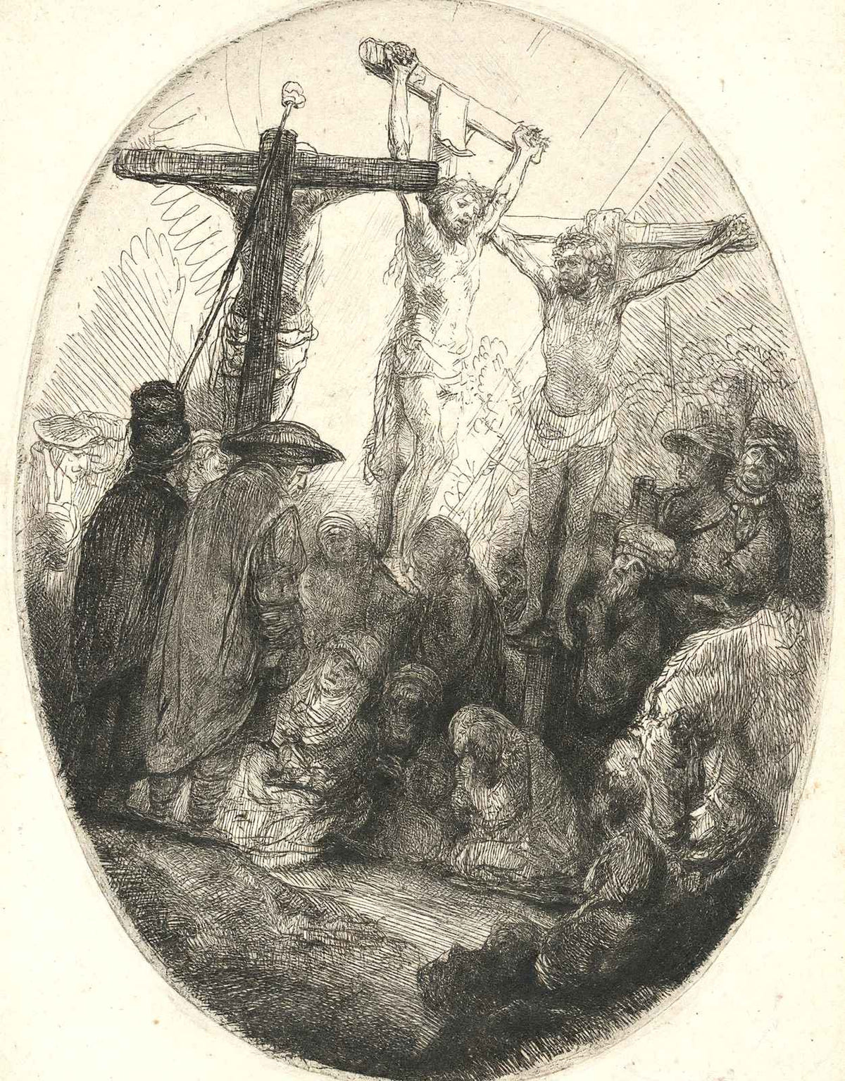 Christ Crucified Between the Two Thieves an Oval Plate 1641 Art Print (6 Sizes)
