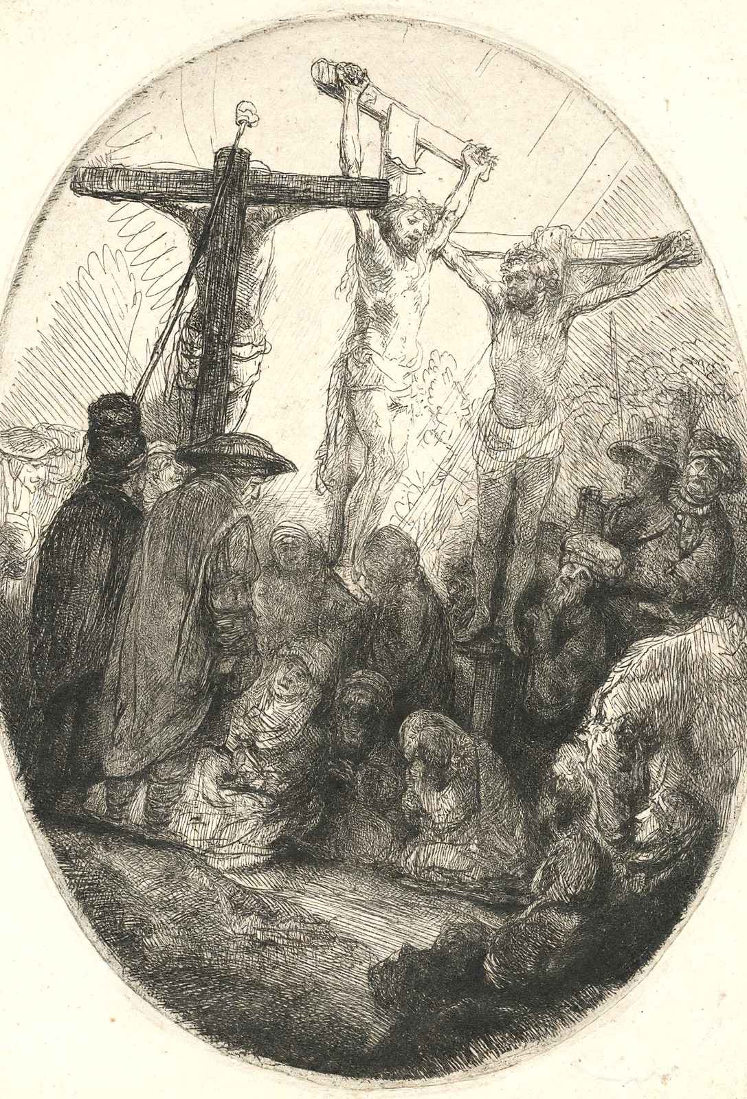 Christ Crucified Between the Two Thieves an Oval Plate 1641 Art Print (6 Sizes)