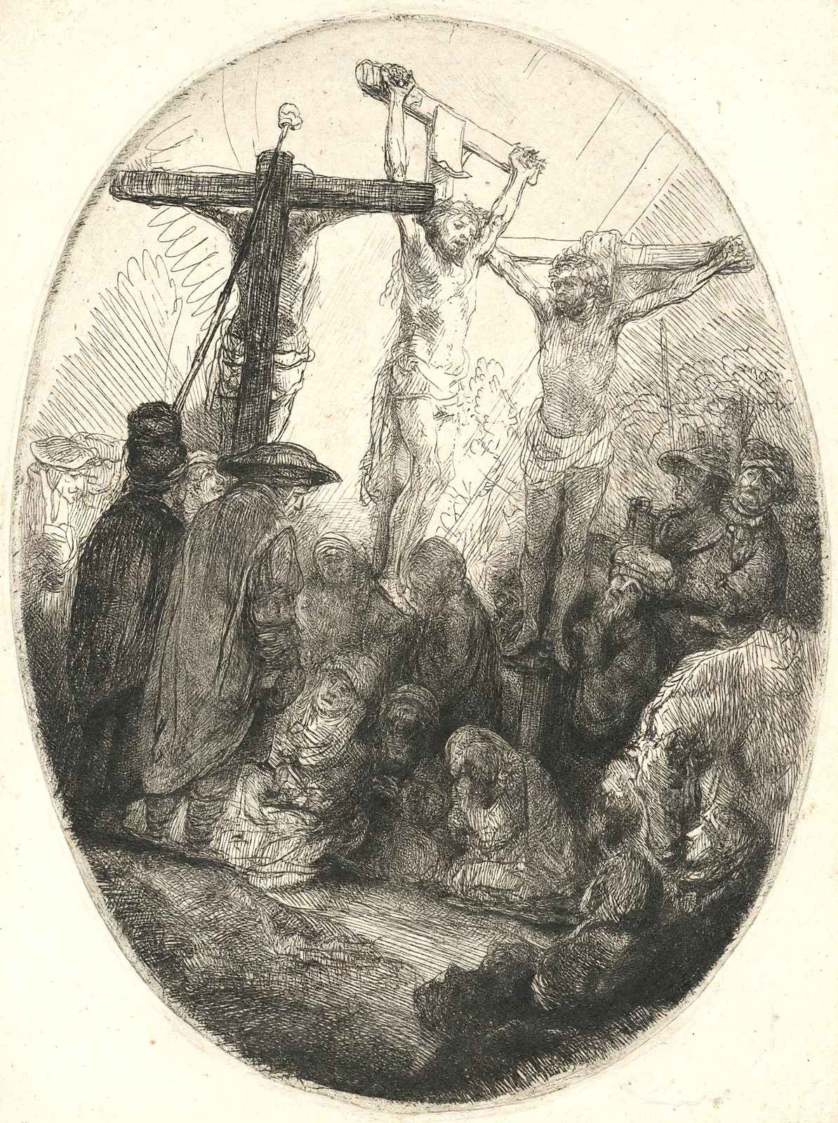 Christ Crucified Between the Two Thieves an Oval Plate 1641 Art Print (6 Sizes)