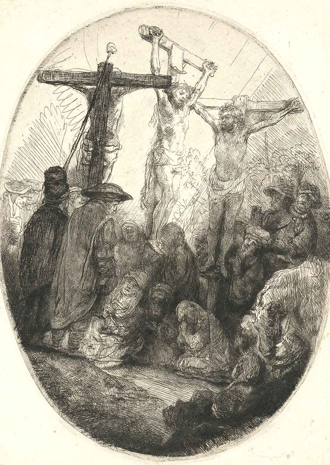 Christ Crucified Between the Two Thieves an Oval Plate 1641 Art Print (6 Sizes)