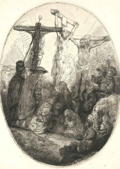 Christ Crucified Between the Two Thieves an Oval Plate 1641 Art Print (6 Sizes)