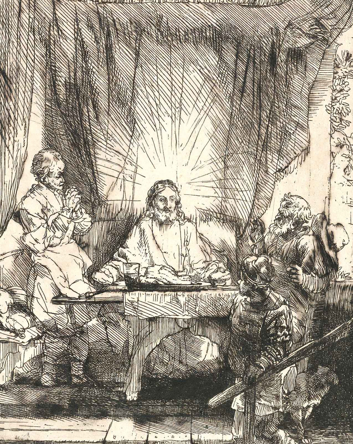 Christ at Emmaus painting by Rembrandt (1654)