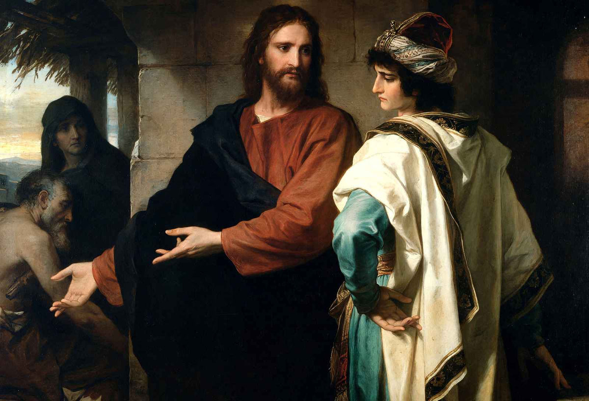 Christ and the Rich Young Ruler by Heinrich Hofmann Art Print (6 Sizes) - Jesus