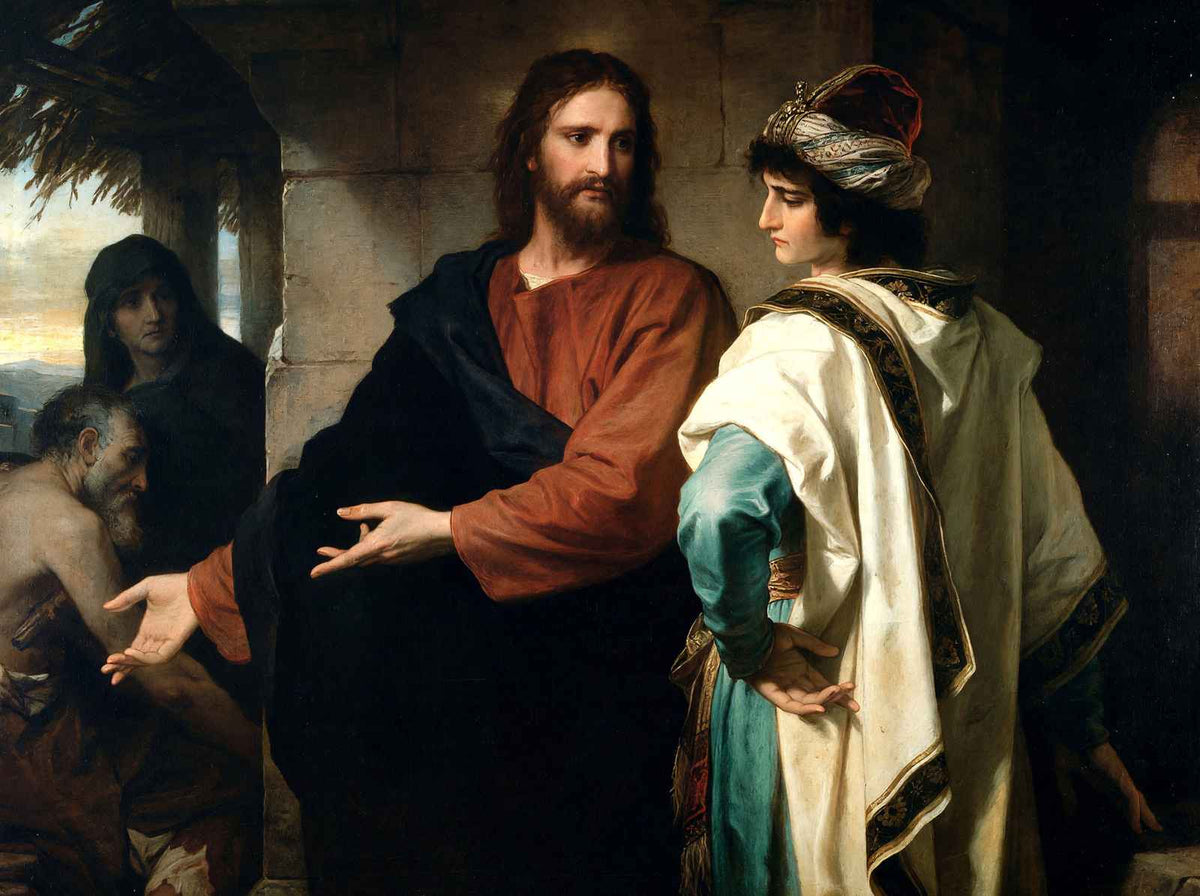 Christ and the Rich Young Ruler by Heinrich Hofmann Art Print (6 Sizes) - Jesus
