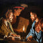 Christ and Nicodemus Fine Art Print Painting by Matthias Stom (6 Sizes) - Jesus