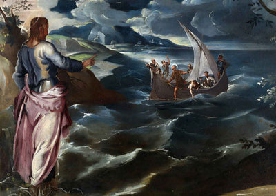 Christ at the Sea of Galilee Art Print Painting by Jacopo Tintoretto (6 Sizes)