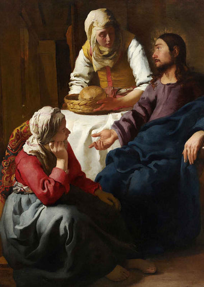 Christ in the House of Martha and Mary by Johannes Vermeer Art Print (6 Sizes)