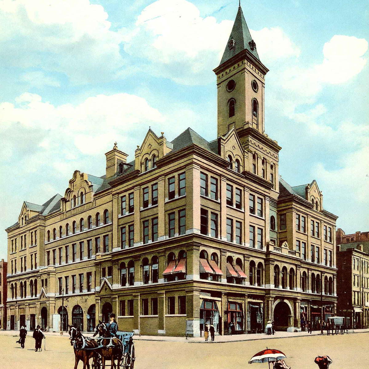 City Hall in Birmingham, Alabama in 1906 Vintage Print (7 Sizes) - Enhanced