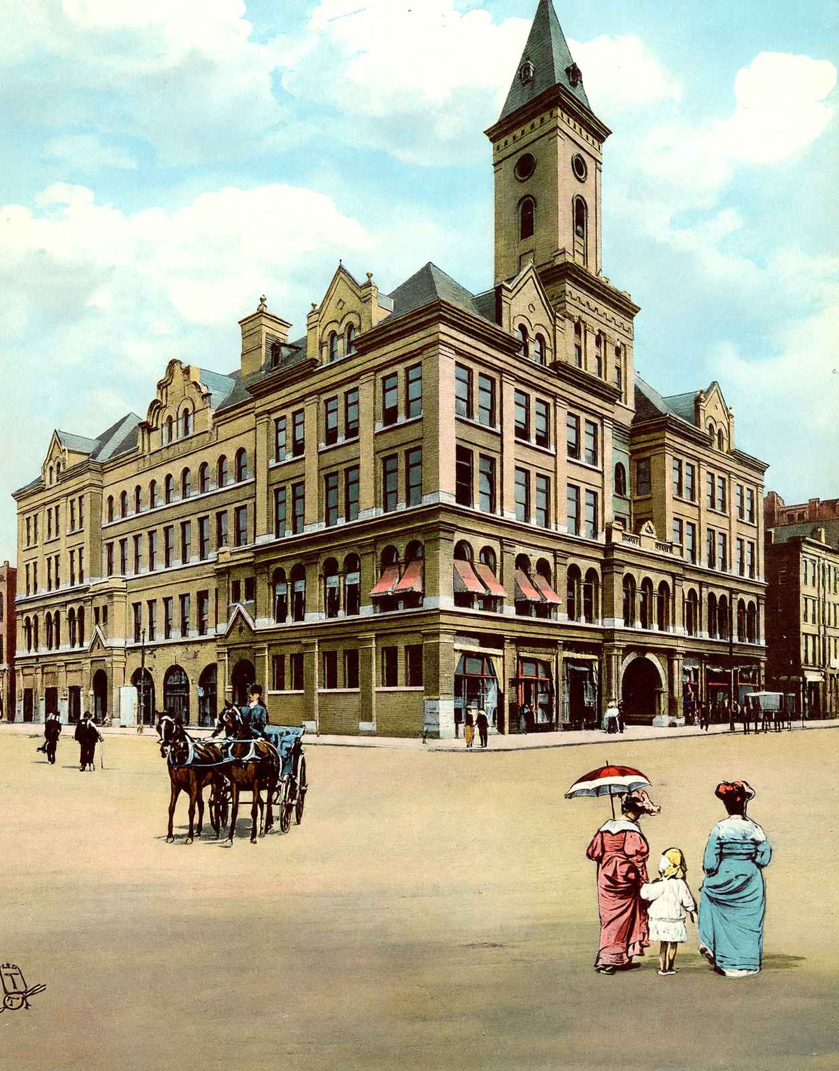 City Hall in Birmingham, Alabama in 1906 Vintage Print (7 Sizes) - Enhanced