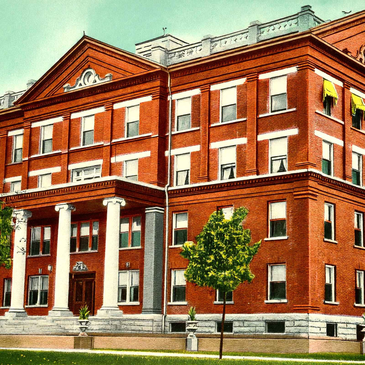 City Hospital Akron Ohio in 1907 Vintage Print (7 Sizes) - Archival Paper