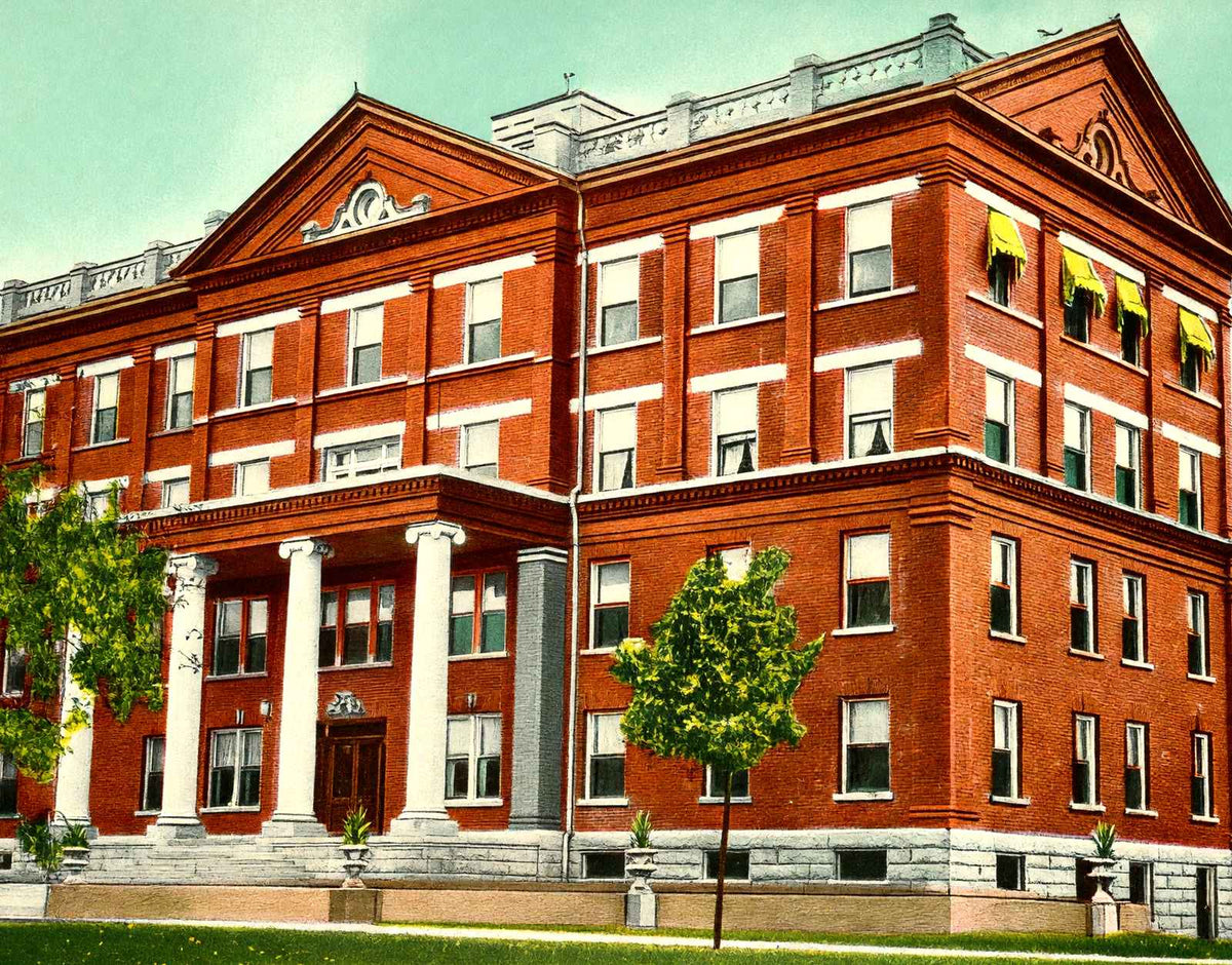 City Hospital Akron Ohio in 1907 Vintage Print (7 Sizes) - Archival Paper