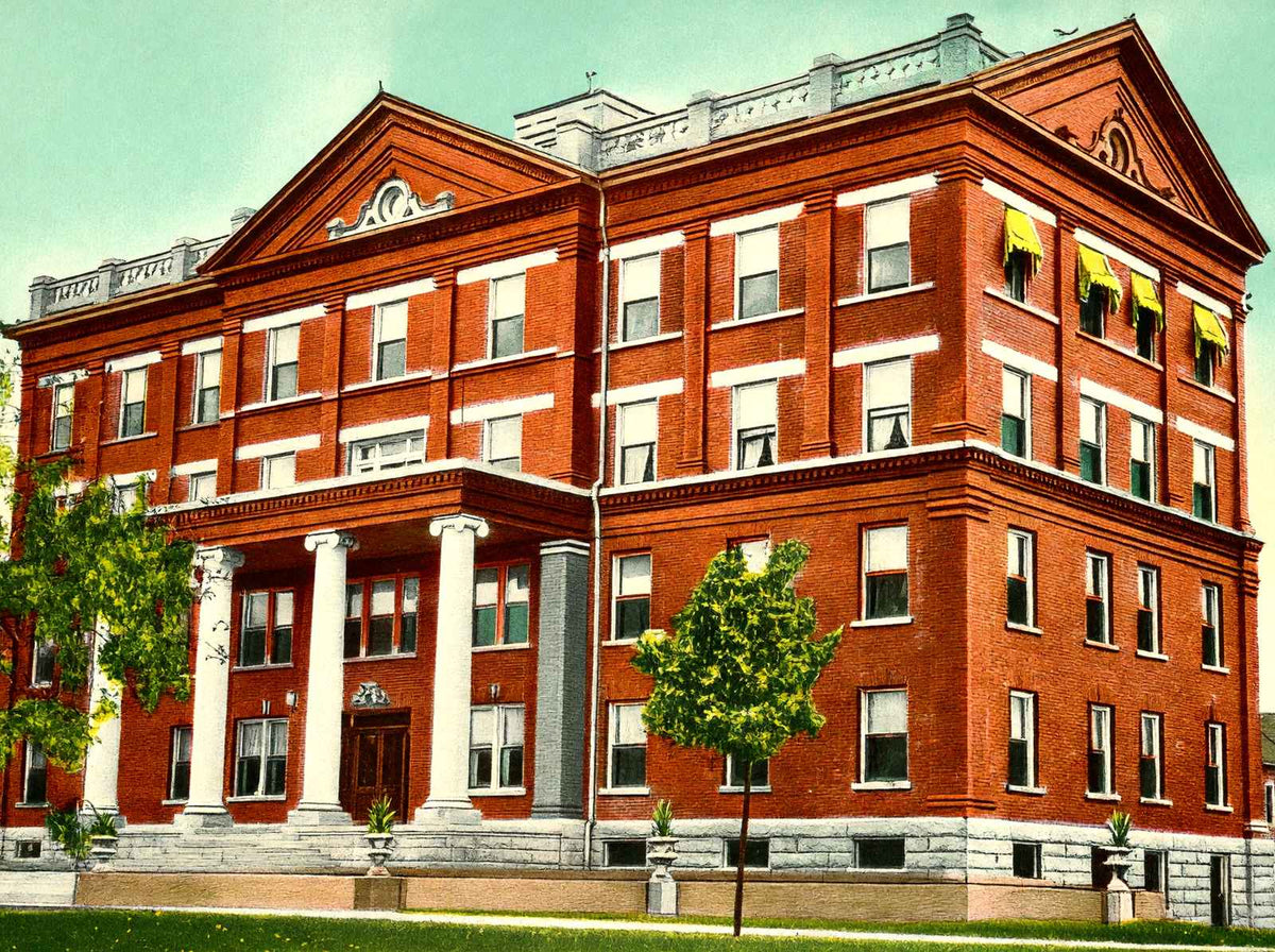 City Hospital Akron Ohio in 1907 Vintage Print (7 Sizes) - Archival Paper