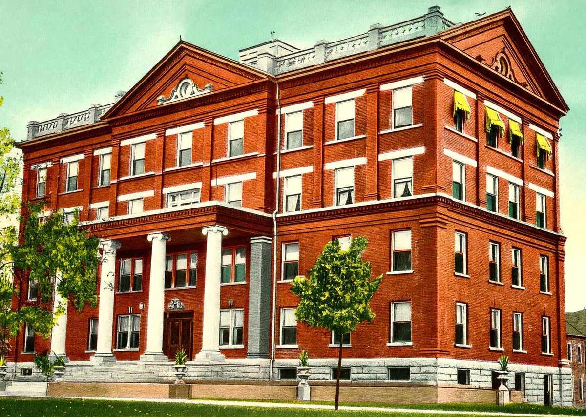 City Hospital Akron Ohio in 1907 Vintage Print (7 Sizes) - Archival Paper