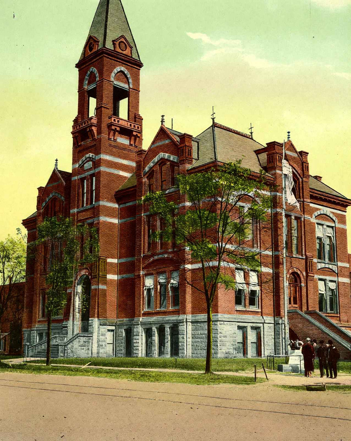 City Hall in Canton in 1907 vintage print
