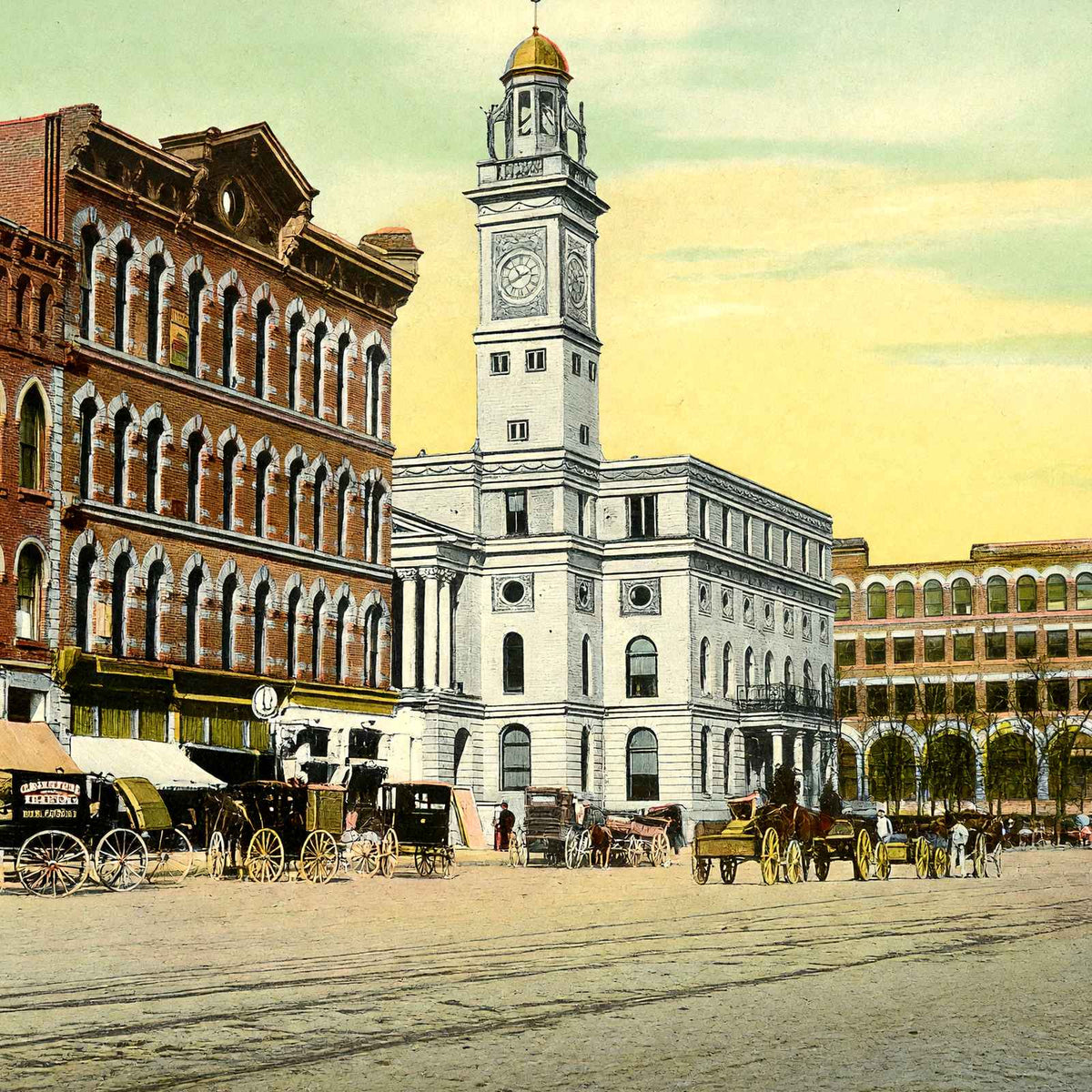City Square Canton Ohio in 1907 Vintage Print (7 Sizes) - Reproduction