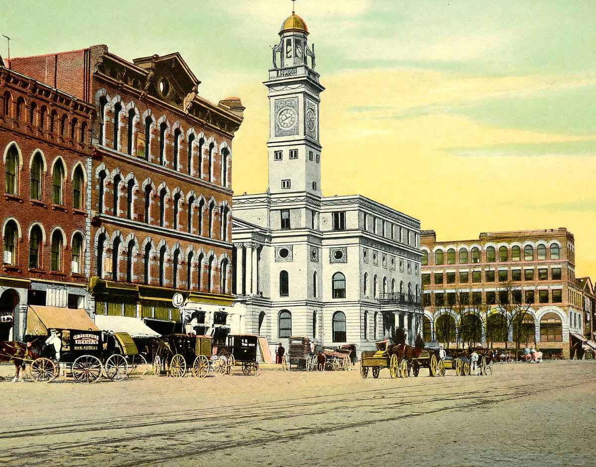 City Square Canton Ohio in 1907 Vintage Print (7 Sizes) - Reproduction