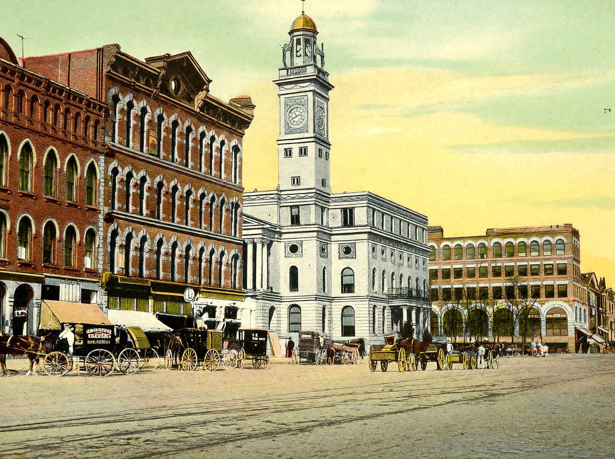 City Square Canton Ohio in 1907 Vintage Print (7 Sizes) - Reproduction