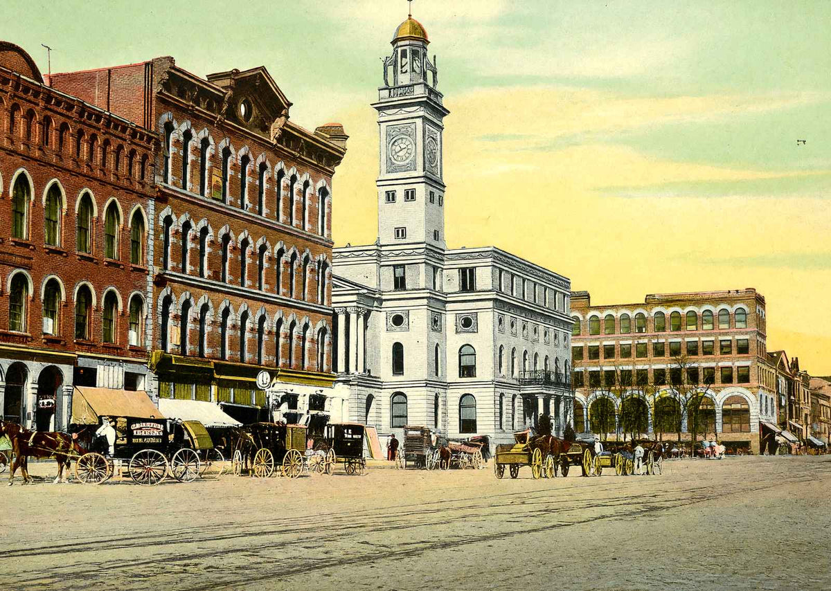 City Square Canton Ohio in 1907 Vintage Print (7 Sizes) - Reproduction