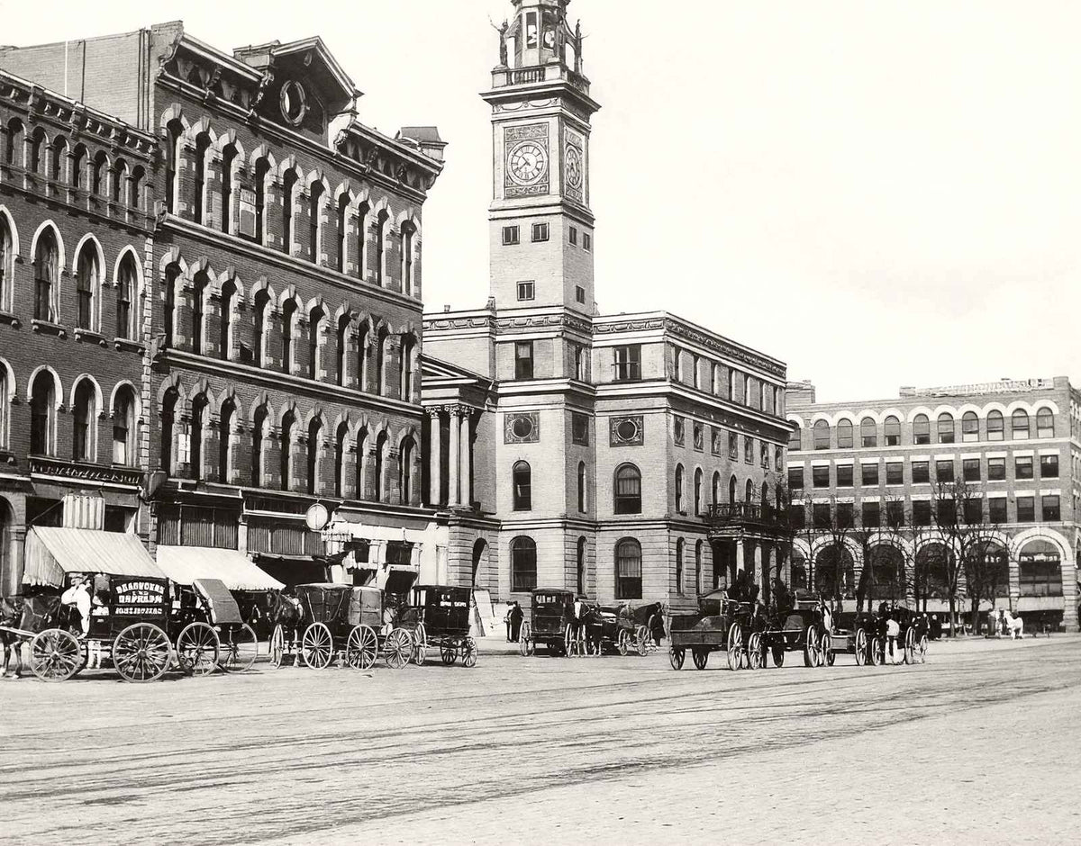 City Square Canton Ohio in 1907 Vintage Print (7 Sizes) - Enhanced