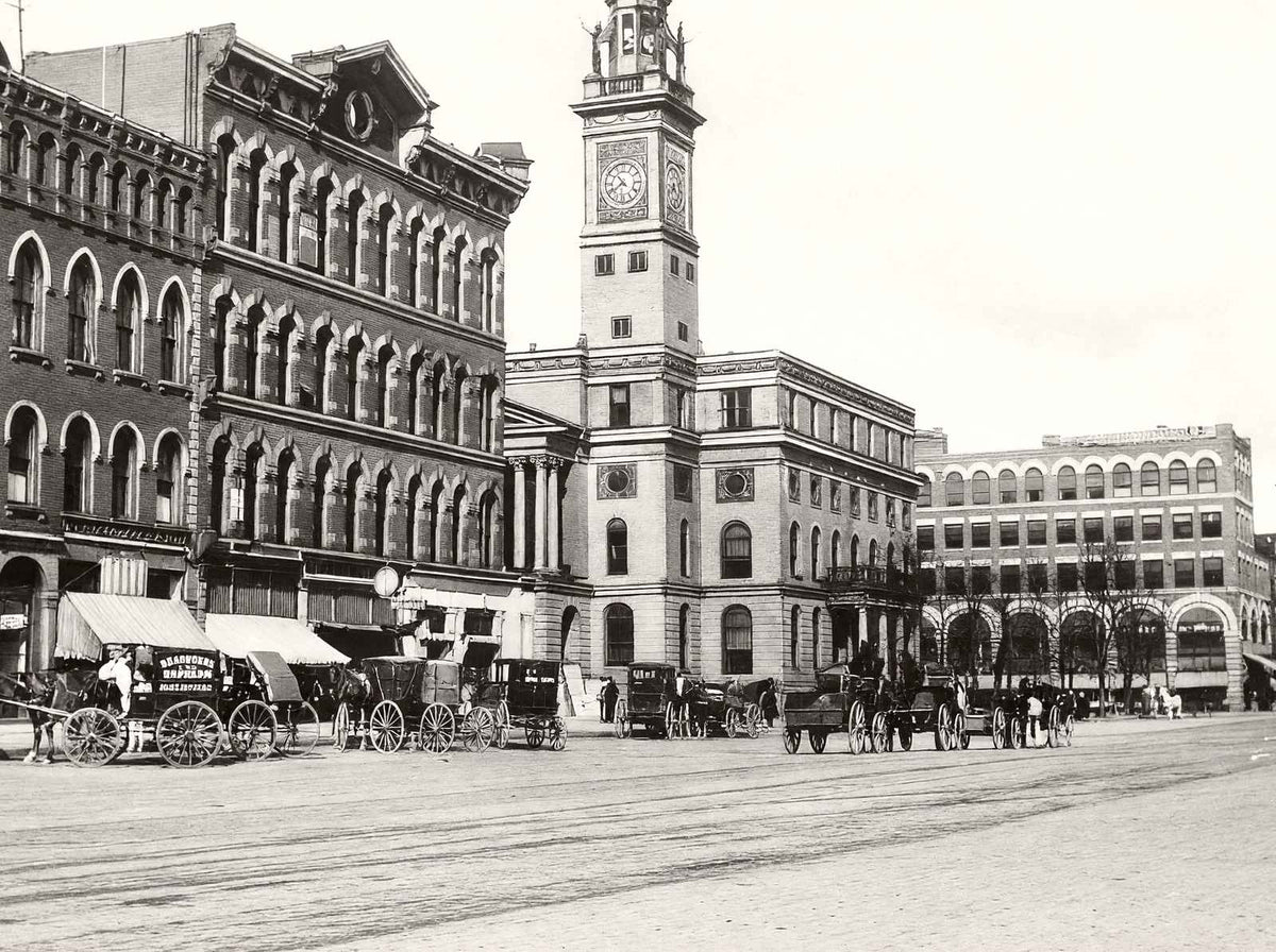 City Square Canton Ohio in 1907 Vintage Print (7 Sizes) - Enhanced