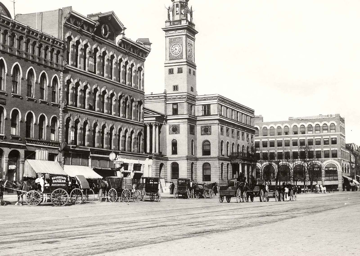 City Square Canton Ohio in 1907 Vintage Print (7 Sizes) - Enhanced