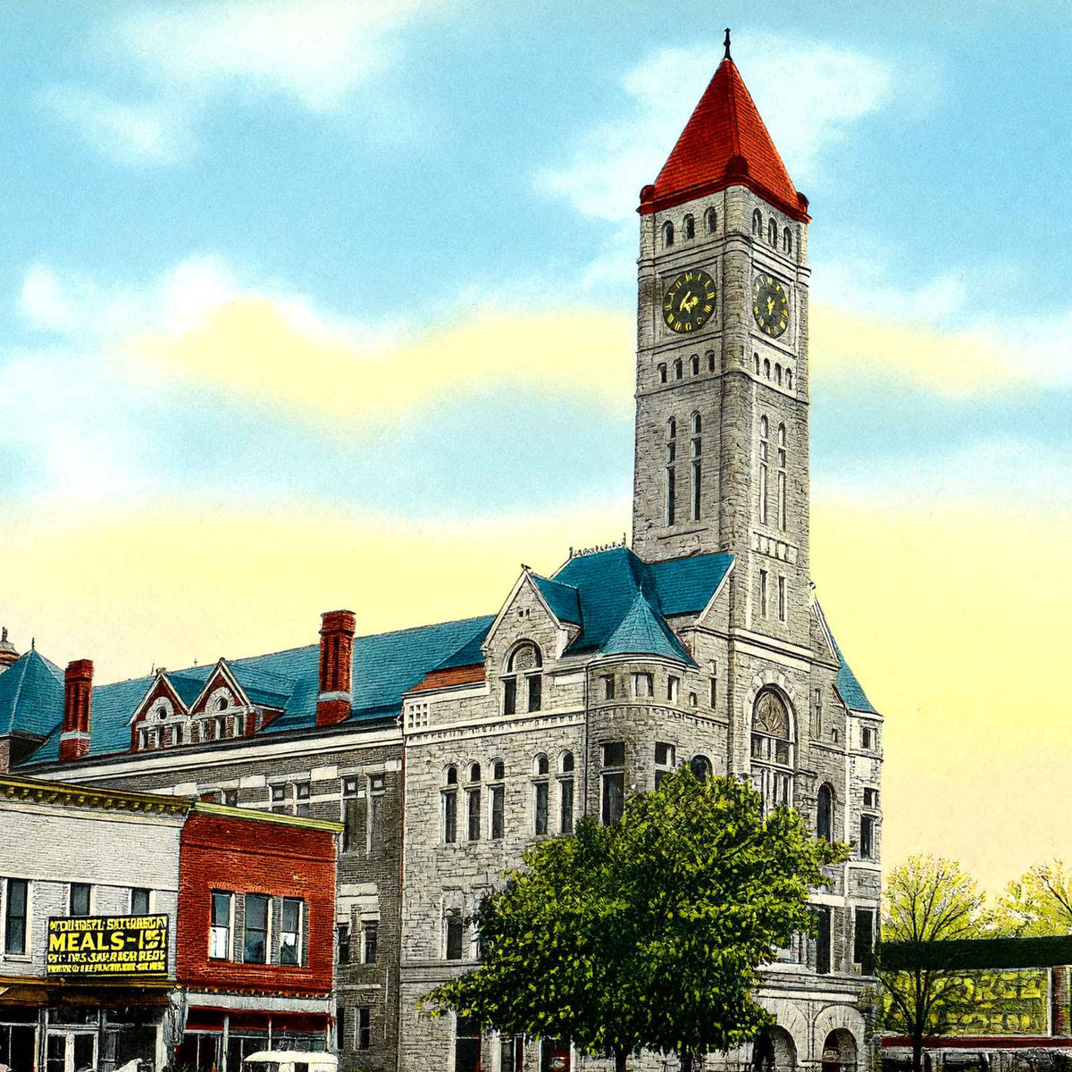 City Building Springfield Ohio in 1907 Vintage Print (7 Sizes) - Acid Free