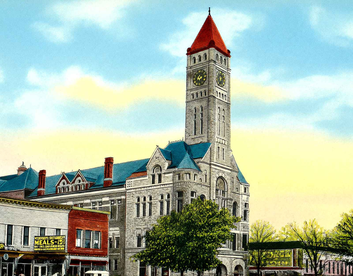 City Building Springfield Ohio in 1907 Vintage Print (7 Sizes) - Acid Free