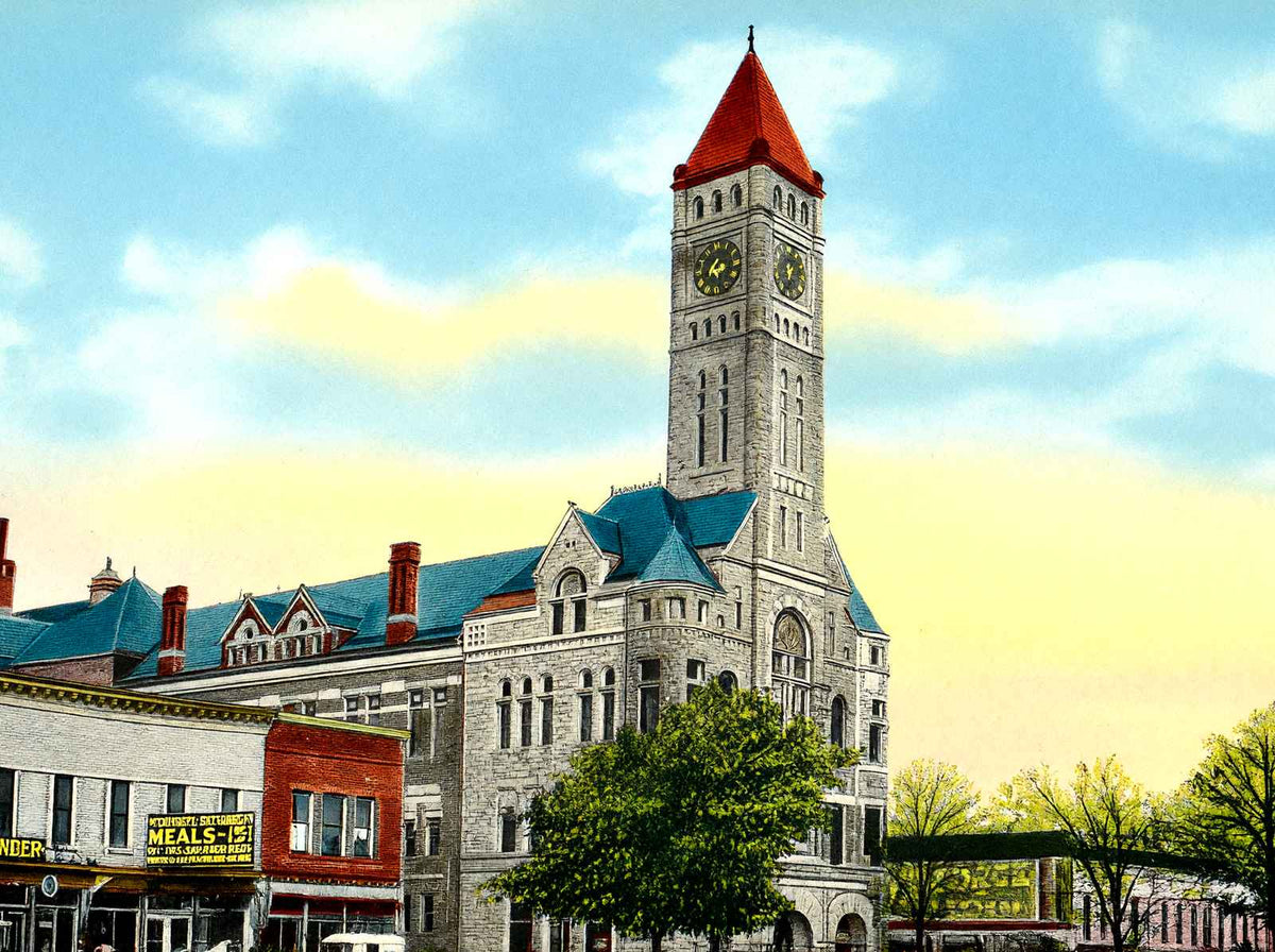 City Building Springfield Ohio in 1907 Vintage Print (7 Sizes) - Acid Free