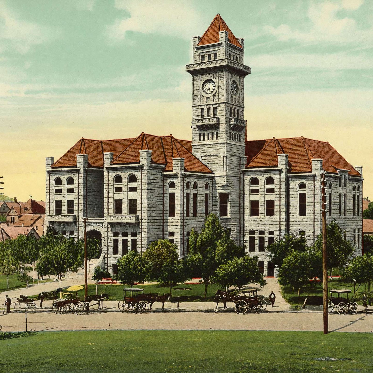 City Hall Fort Worth in 1906 Vintage Print (7 Sizes) - High Quality