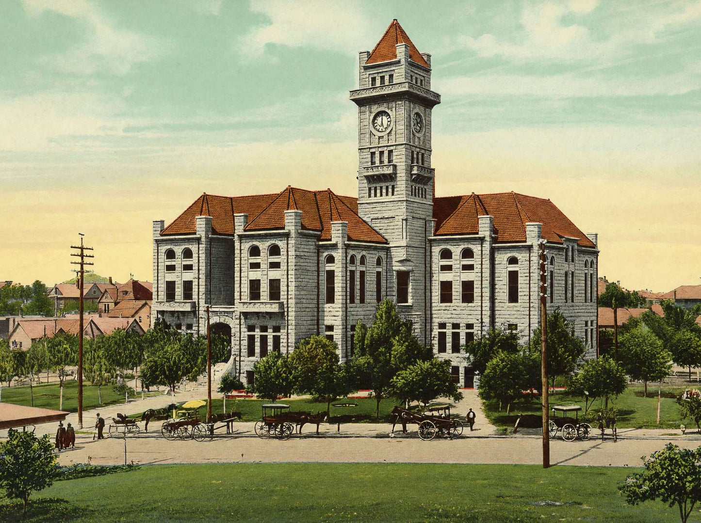 City Hall Fort Worth in 1906 Vintage Print (7 Sizes) - High Quality