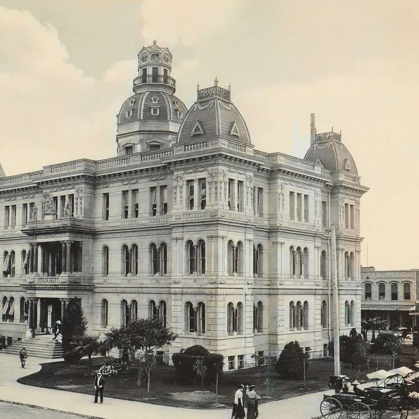 City Hall San Antonio in 1906 Vintage Print (7 Sizes) - Premium Print