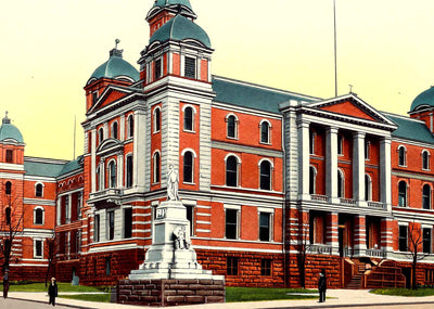City Building Wheeling WV in 1908 Vintage Print (7 Sizes) - Reproduction