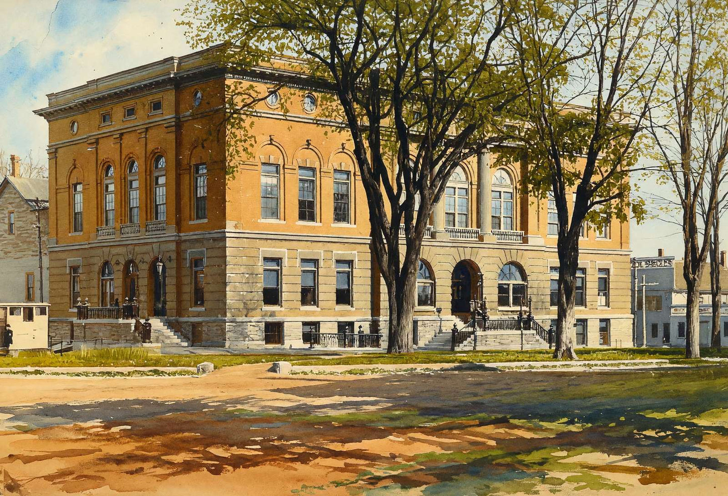 City Hall Waterville Maine in 1905 Art Print (7 Sizes) - Enhanced