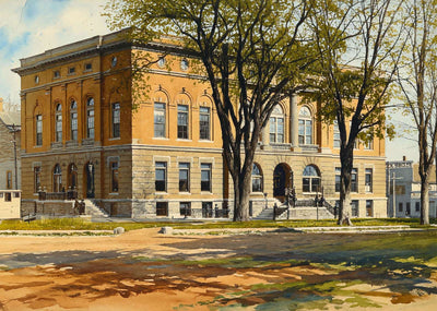 City Hall Waterville Maine in 1905 Art Print (7 Sizes) - Enhanced
