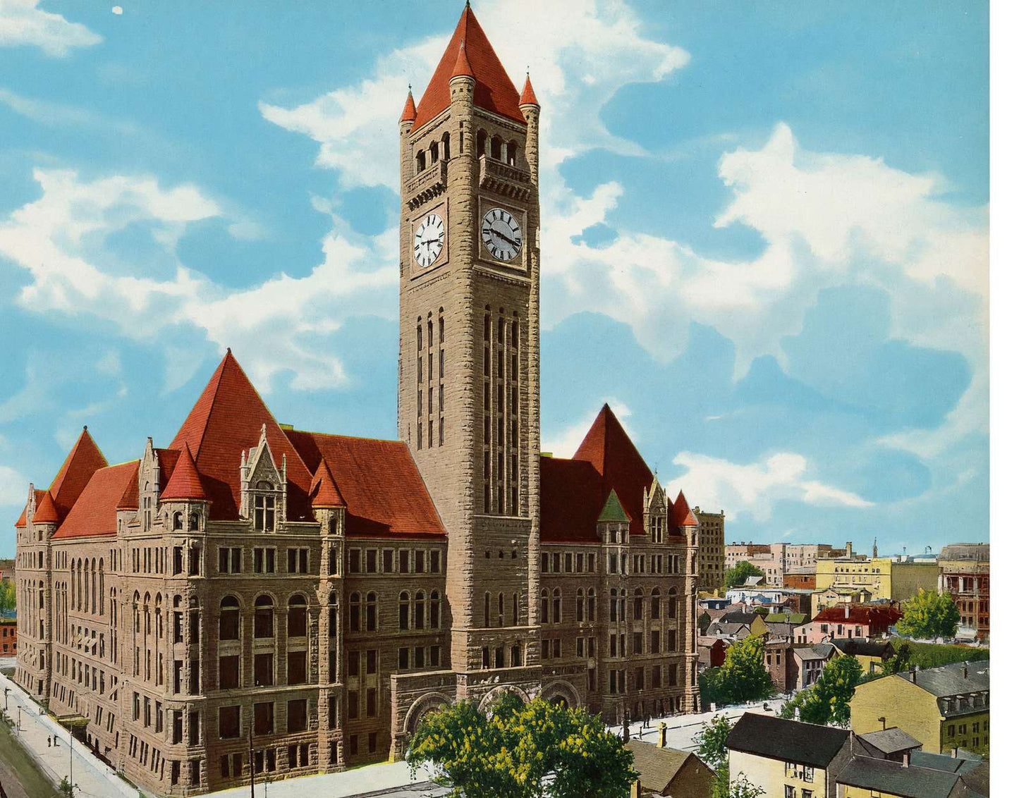 City Hall and Court House Minneapolis in 1906 Vintage Print (7 Sizes)