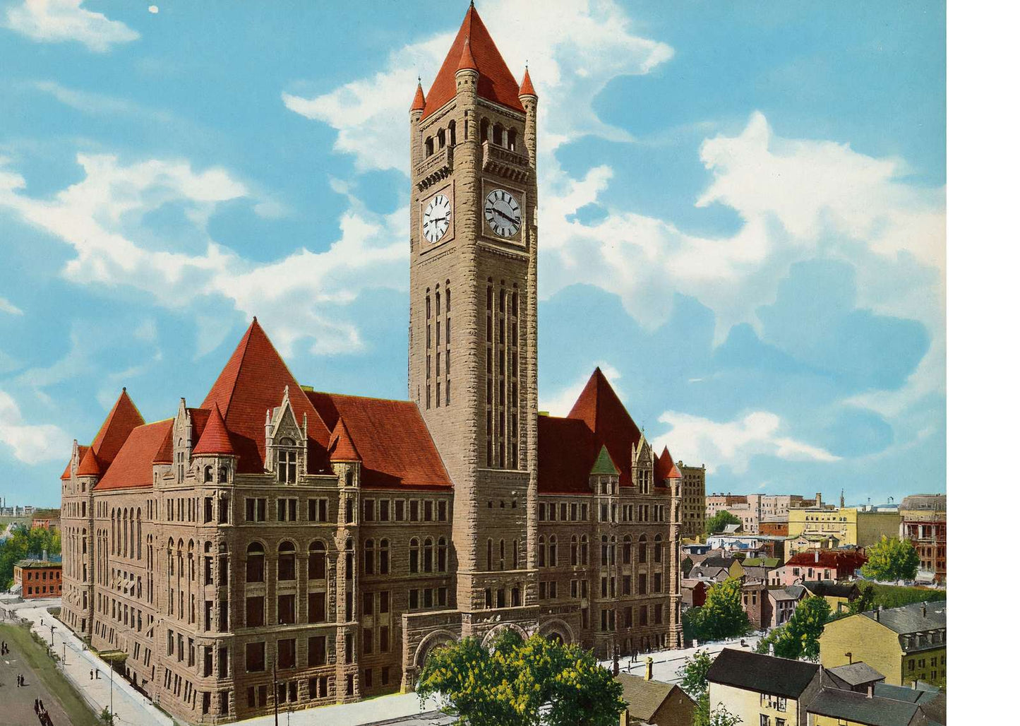 City Hall and Court House Minneapolis in 1906 Vintage Print (7 Sizes)