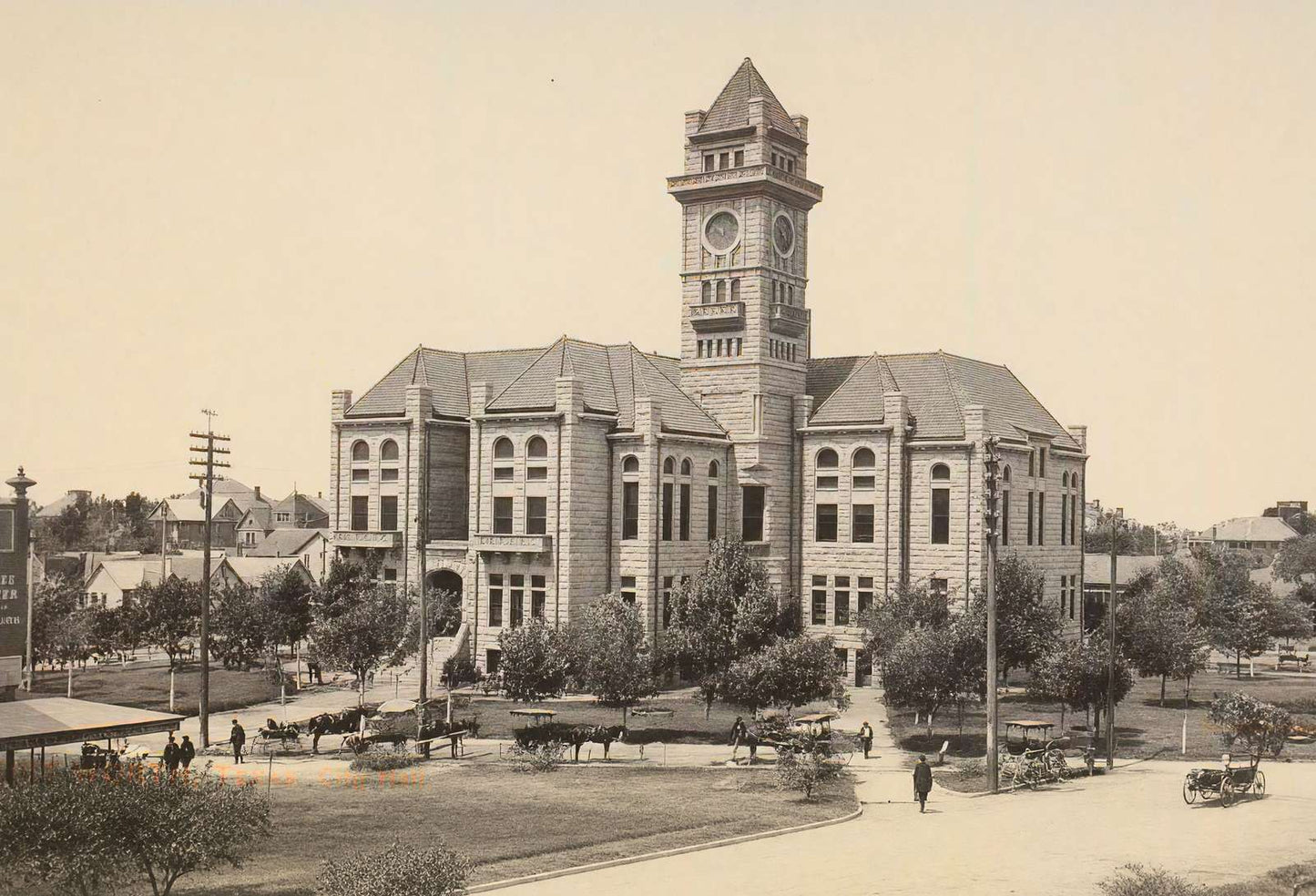 City Hall Fort Worth in 1907 Vintage Print (7 Sizes) - Enhanced