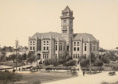 City Hall Fort Worth in 1907 Vintage Print (7 Sizes) - Enhanced