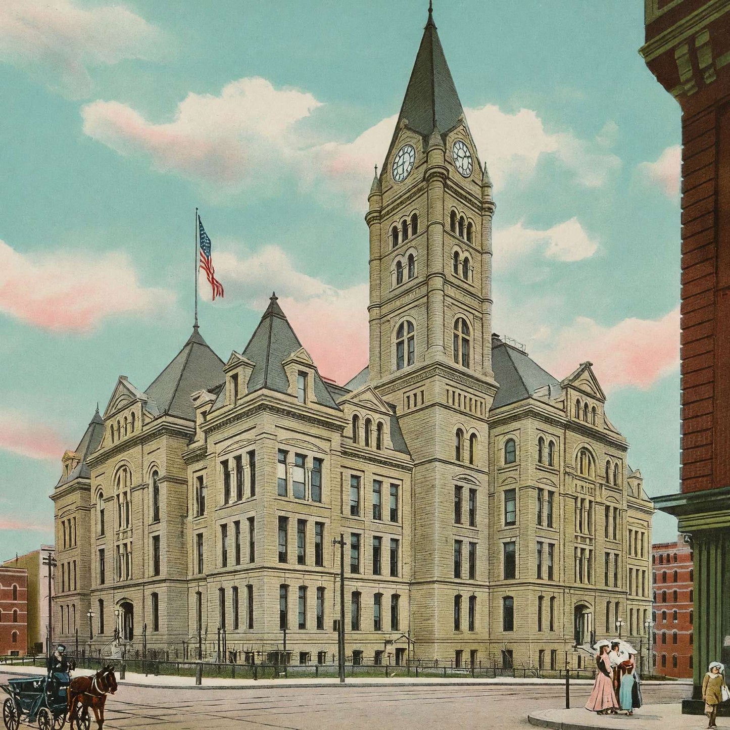 City Hall St Paul in 1906 Vintage Print (7 Sizes) - High Quality