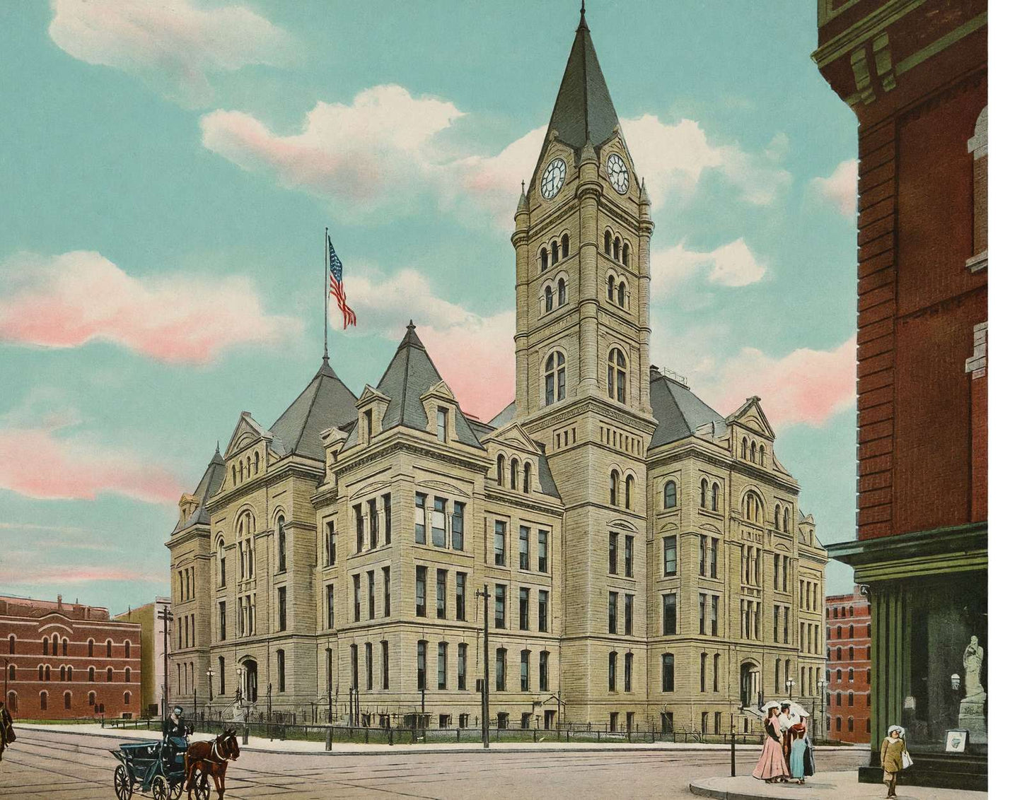 City Hall St Paul in 1906 Vintage Print (7 Sizes) - High Quality