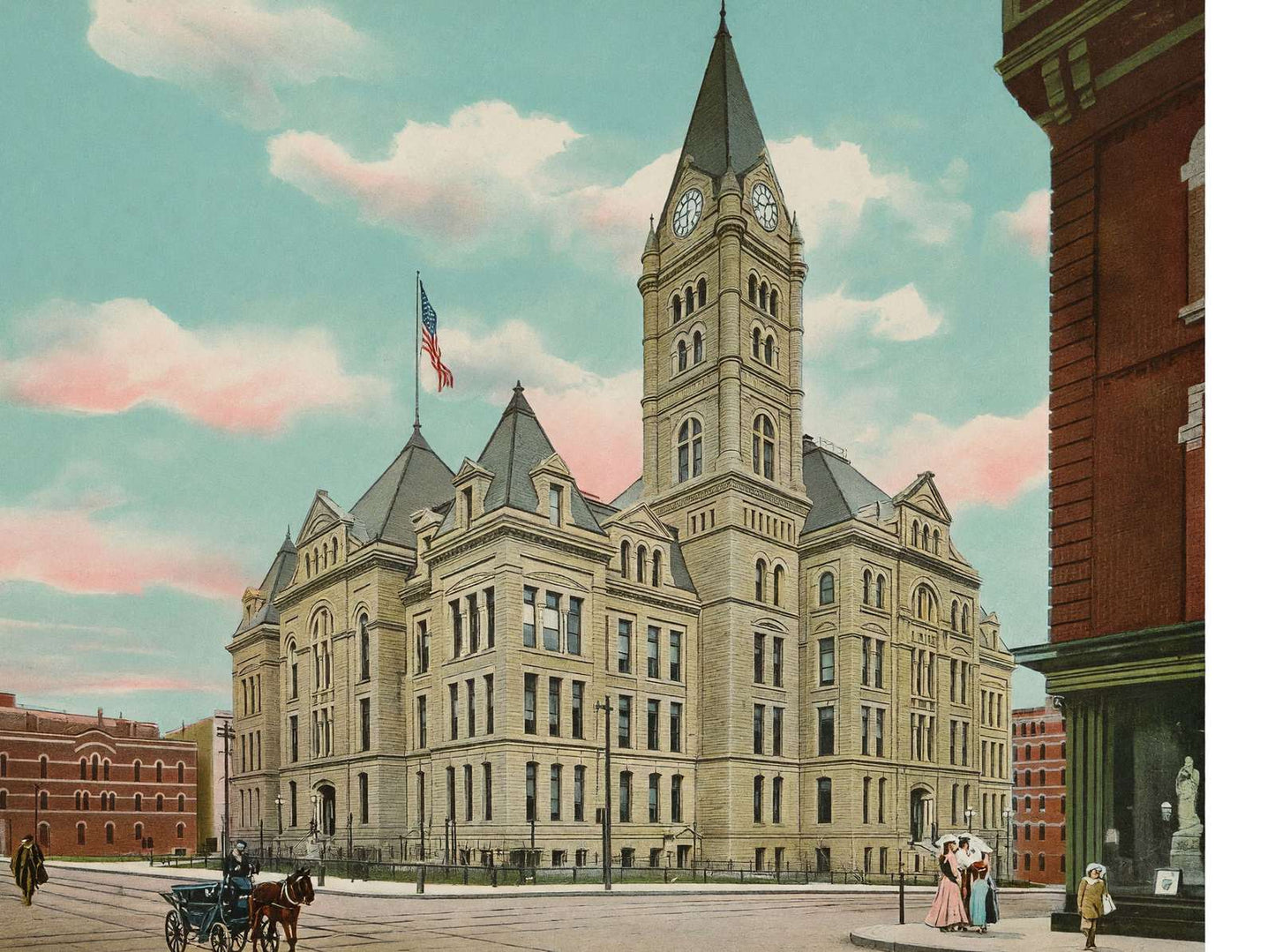 City Hall St Paul in 1906 Vintage Print (7 Sizes) - High Quality