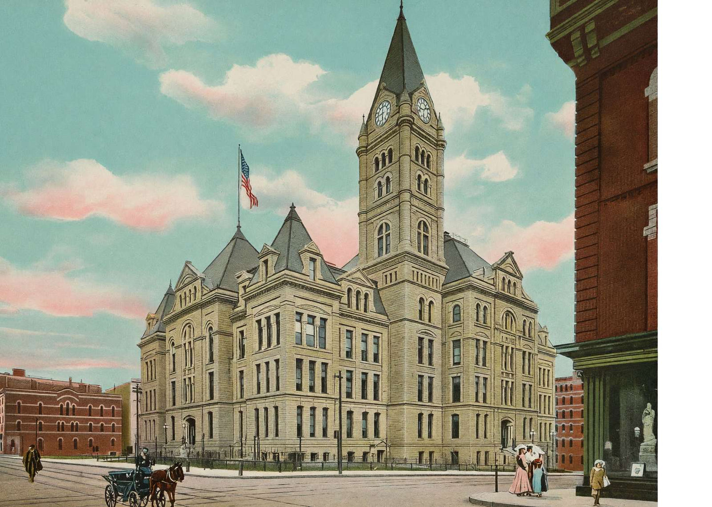 City Hall St Paul in 1906 Vintage Print (7 Sizes) - High Quality