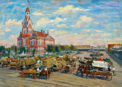 City Hall Square Waco in 1905 Art Print (7 Sizes) - Reproduction