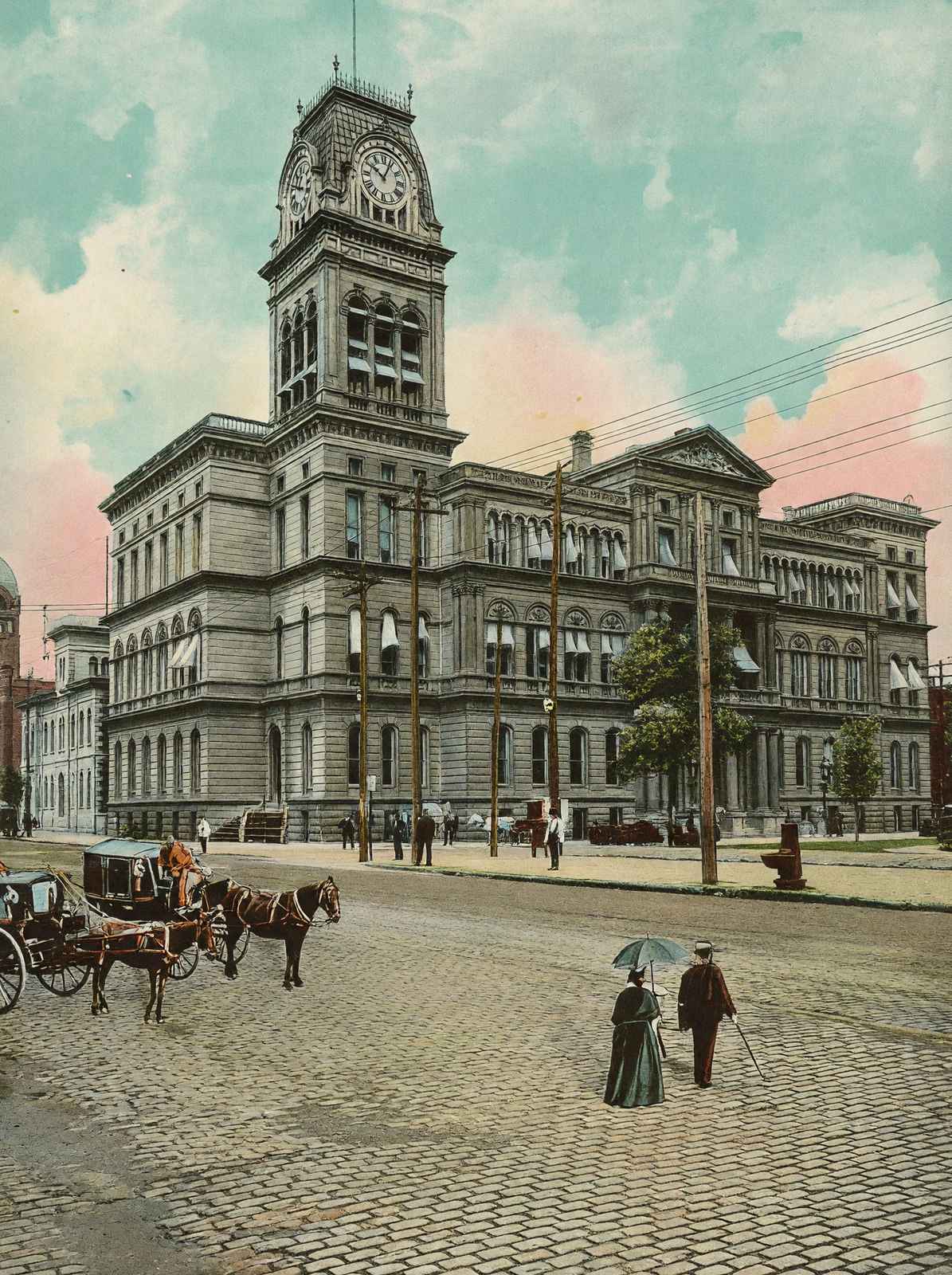 City Hall Louisville in 1904 Vintage Print (7 Sizes) - Retouched