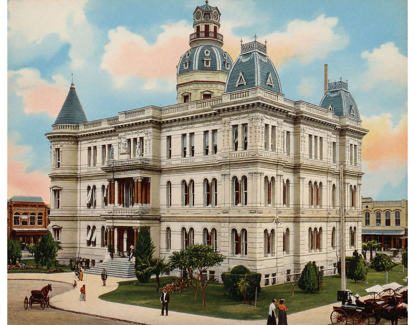 City Hall San Antonio in 1905 Vintage Print (7 Sizes) - Restored